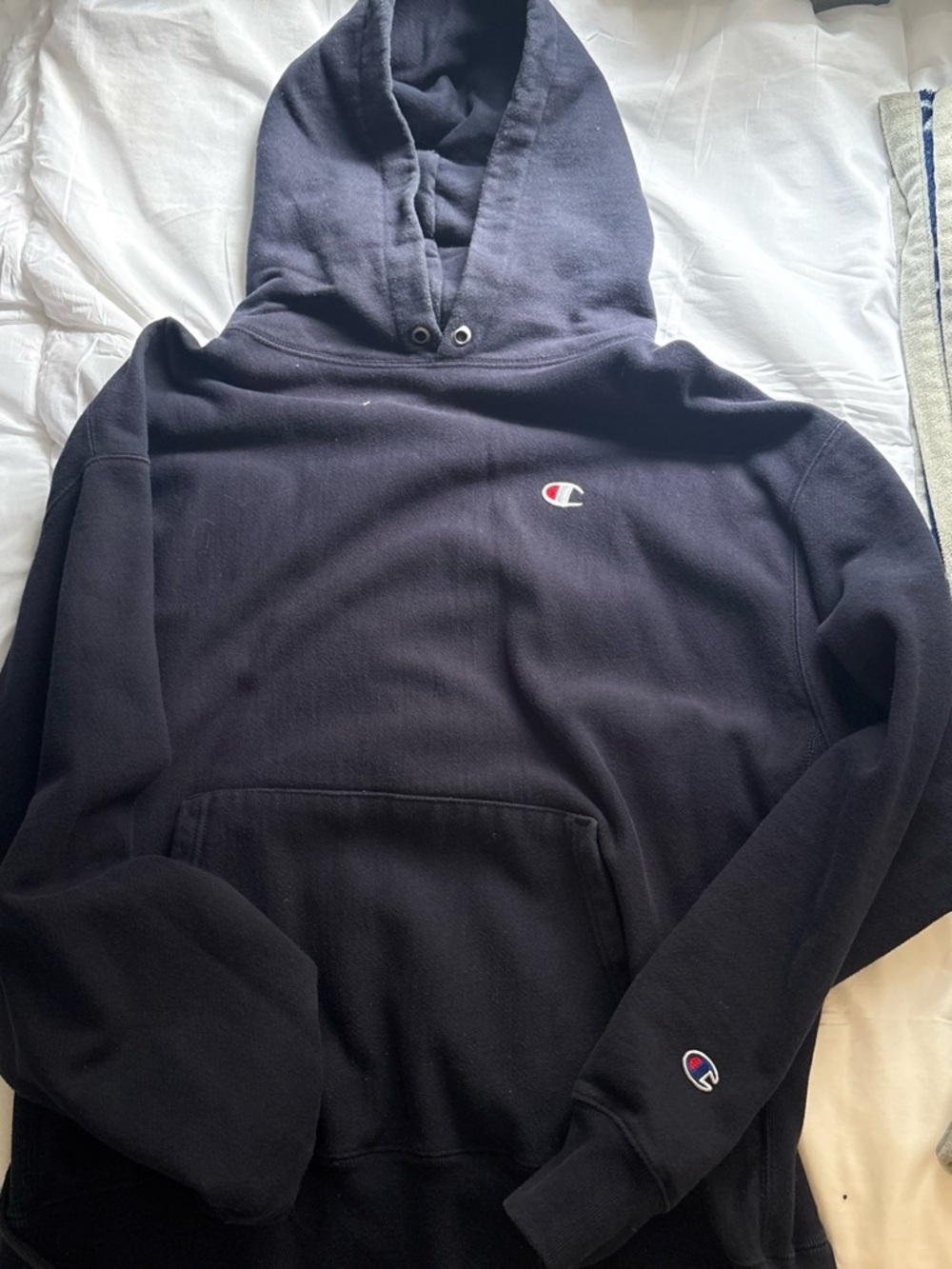Champion Navy Crewneck Hoodie with Classic Logo